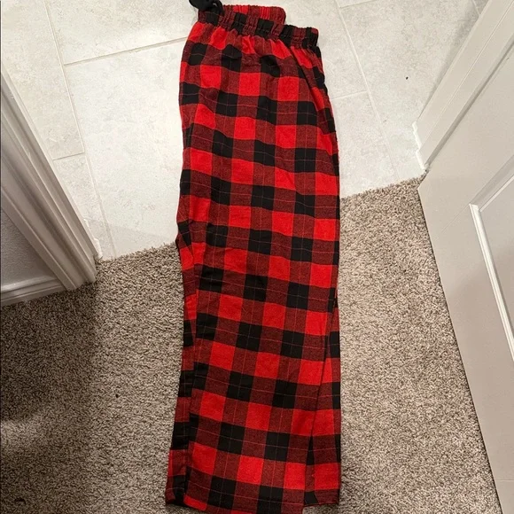Plaid red and blue pajama pants set - Picture 3 of 5